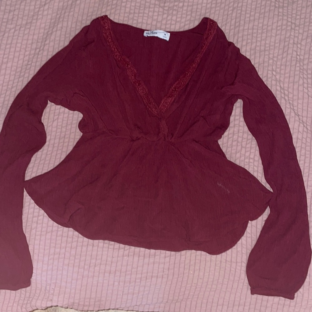 Maroon holister crop top